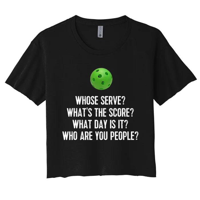 Funny Pickleball Shirt Whose Serve League Pickleball Team TShirt Women's Crop Top Tee