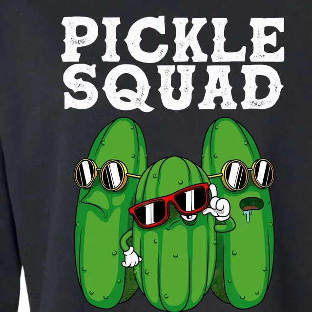 Funny Pickle Squad Novelty Gift Big Dill Gang Lover Cropped Pullover Crew