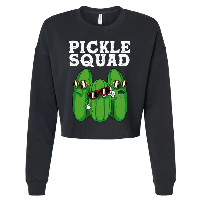 Funny Pickle Squad Novelty Gift Big Dill Gang Lover Cropped Pullover Crew