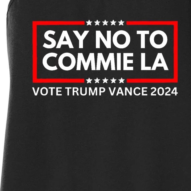 Funny Political Say No To Commie La Vote Trump Vance 2024 Women's Racerback Tank