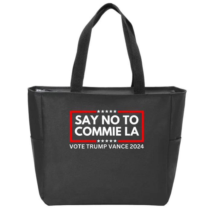 Funny Political Say No To Commie La Vote Trump Vance 2024 Zip Tote Bag