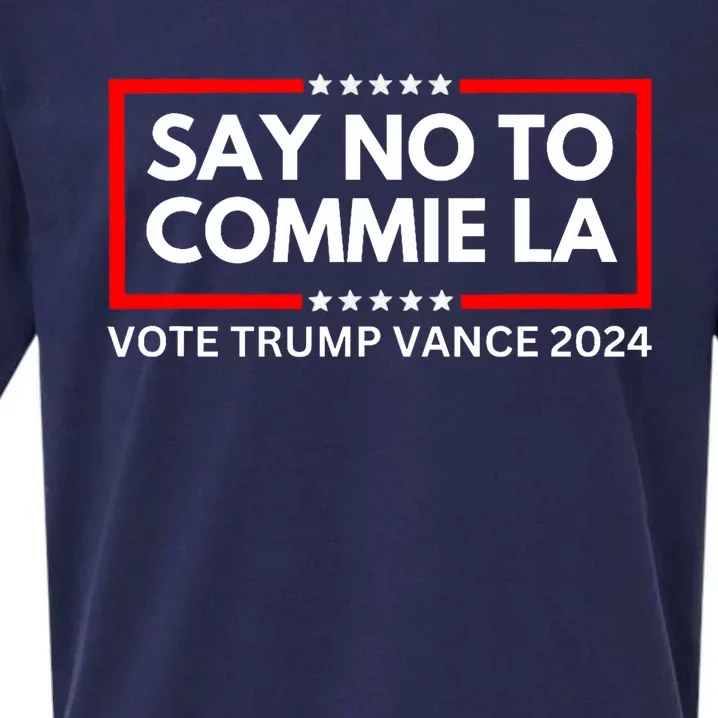 Funny Political Say No To Commie La Vote Trump Vance 2024 Sueded Cloud Jersey T-Shirt