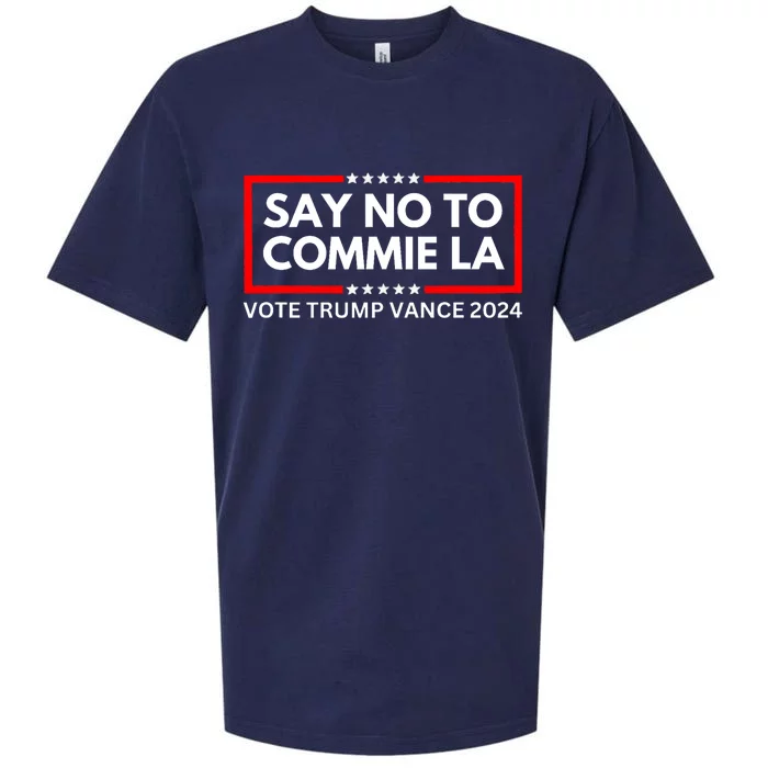 Funny Political Say No To Commie La Vote Trump Vance 2024 Sueded Cloud Jersey T-Shirt