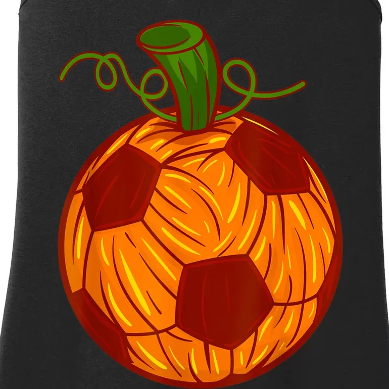 Funny Pumpkin Soccer Ball Halloween Ladies Essential Tank