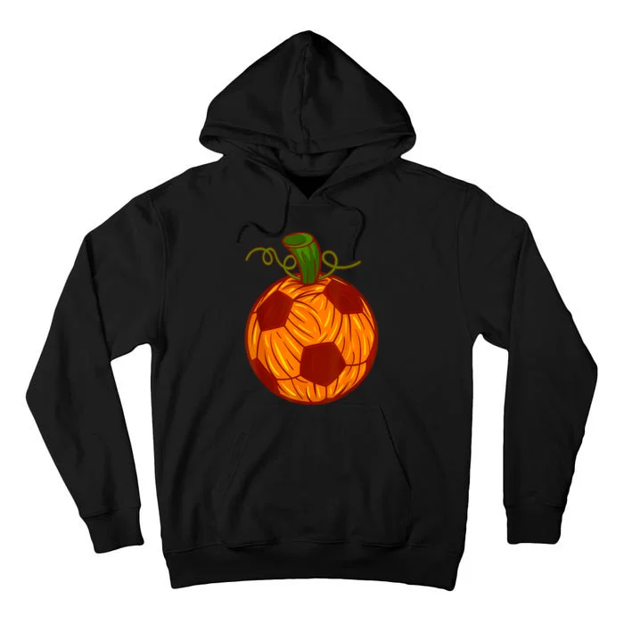 Funny Pumpkin Soccer Ball Halloween Tall Hoodie