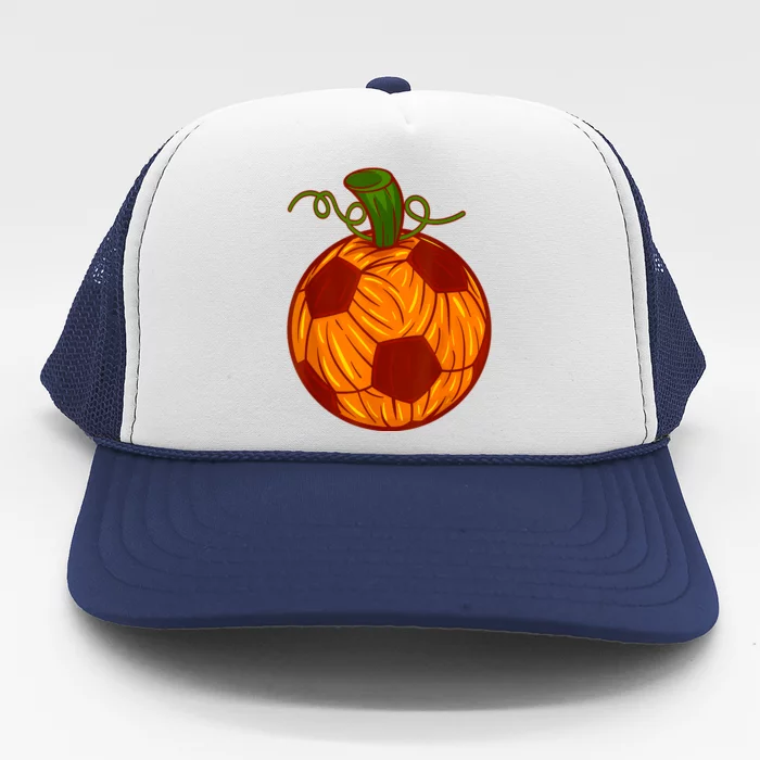 Funny Pumpkin Soccer Ball Halloween Trucker Hat