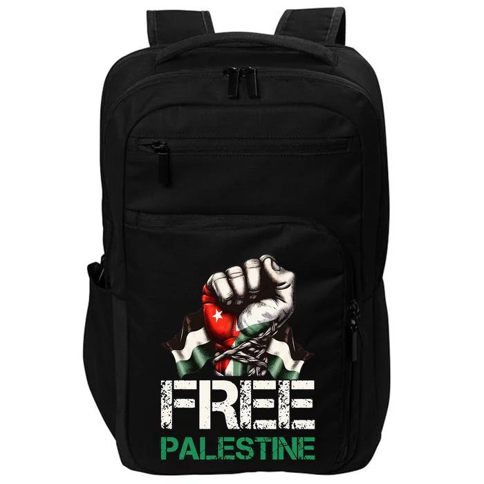 Free Palestine Save Gaza Strip Palestine Flag Impact Tech Backpack