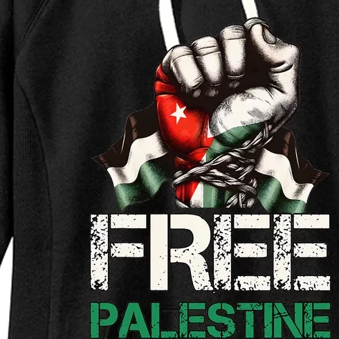 Free Palestine Save Gaza Strip Palestine Flag Women's Fleece Hoodie