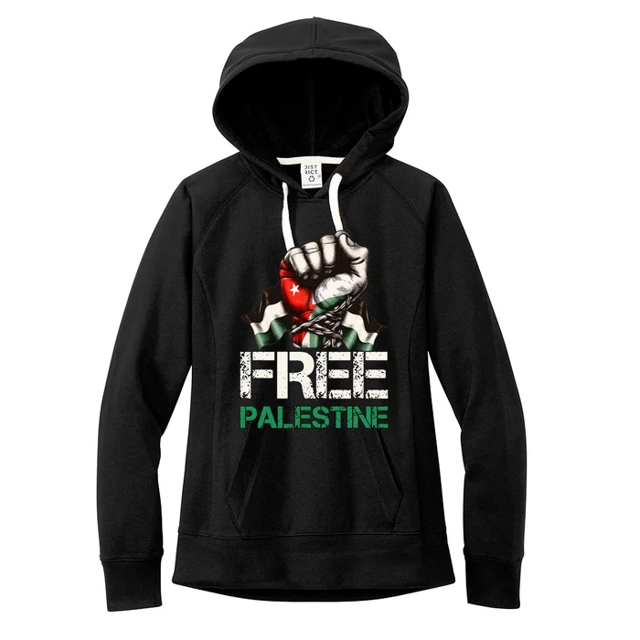 Free Palestine Save Gaza Strip Palestine Flag Women's Fleece Hoodie