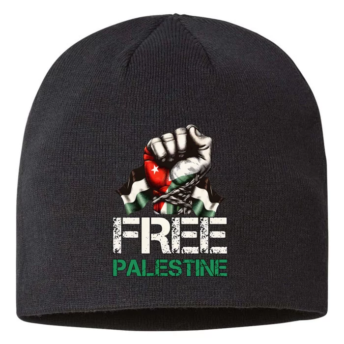 Free Palestine Save Gaza Strip Palestine Flag 8 1/2in Sustainable Knit Beanie