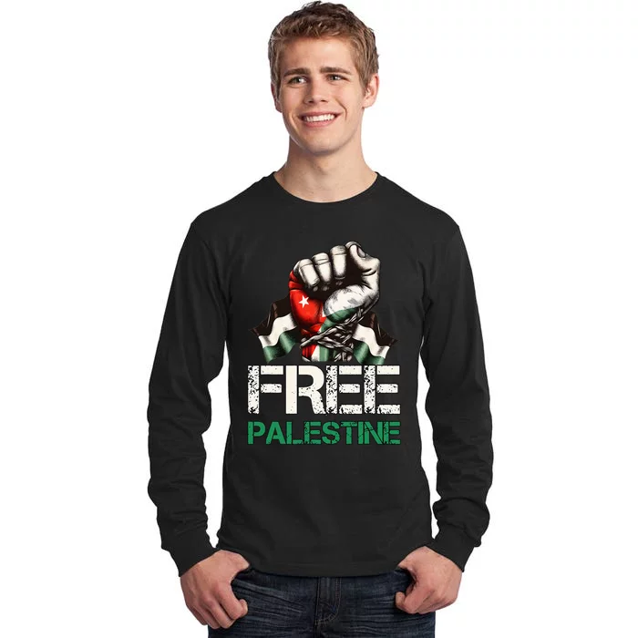 Free Palestine Save Gaza Strip Palestine Flag Tall Long Sleeve T-Shirt