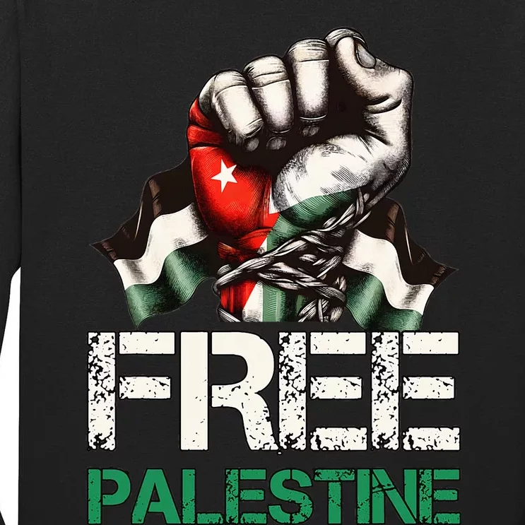 Free Palestine Save Gaza Strip Palestine Flag Tall Long Sleeve T-Shirt