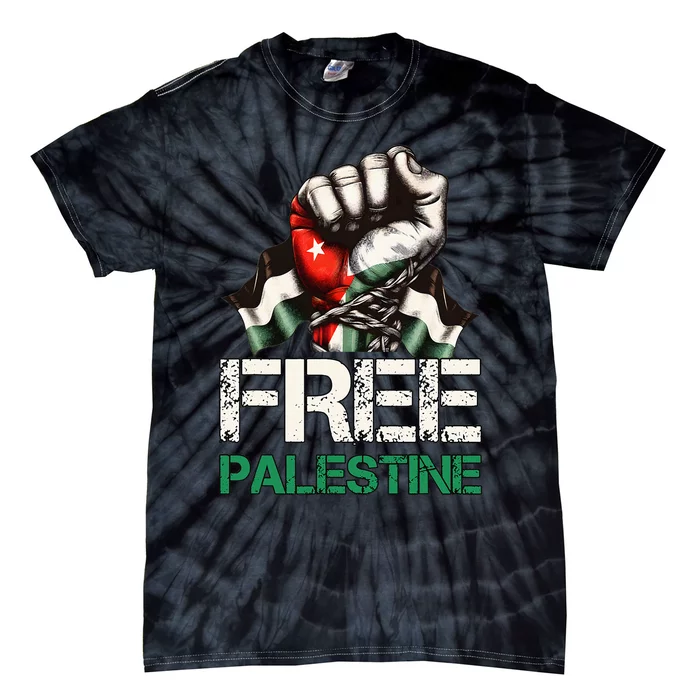 Free Palestine Save Gaza Strip Palestine Flag Tie-Dye T-Shirt