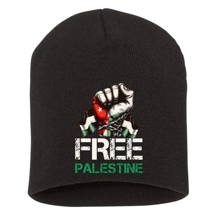 Free Palestine Save Gaza Strip Palestine Flag Short Acrylic Beanie