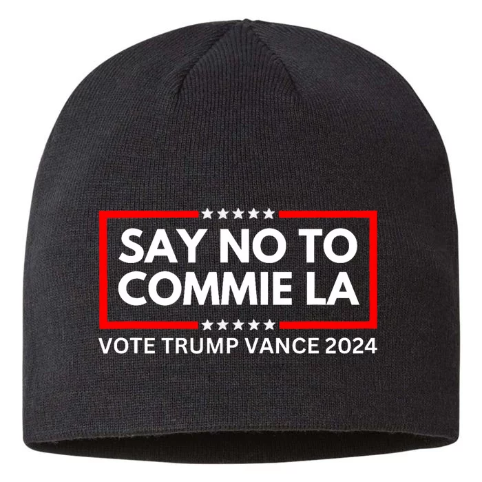 Funny Political Say No To Commie La Vote Trump Vance 2024 8 1/2in Sustainable Knit Beanie