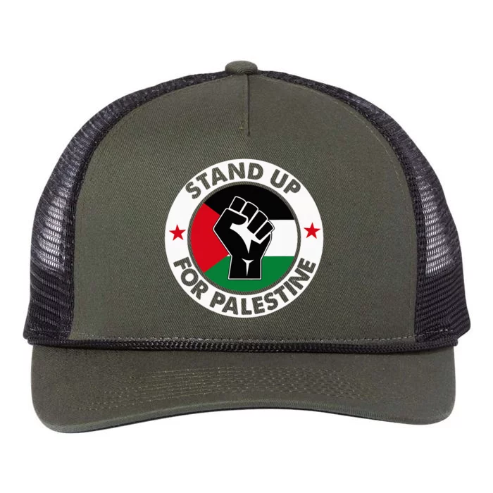 Free Palestine Stand Up For Palestine Retro Rope Trucker Hat Cap