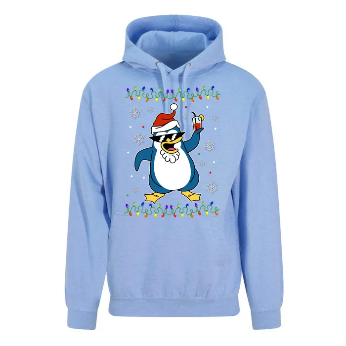 Funny Penguin Santa Hat Xgiftmas Pajama Funny Christmas Penguin Cute Gift Unisex Surf Hoodie