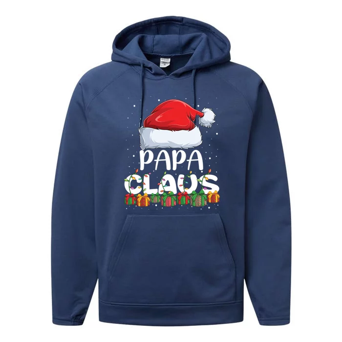 Funny Papa Santa Claus Christmas Pajamas Family Matching Gift Performance Fleece Hoodie