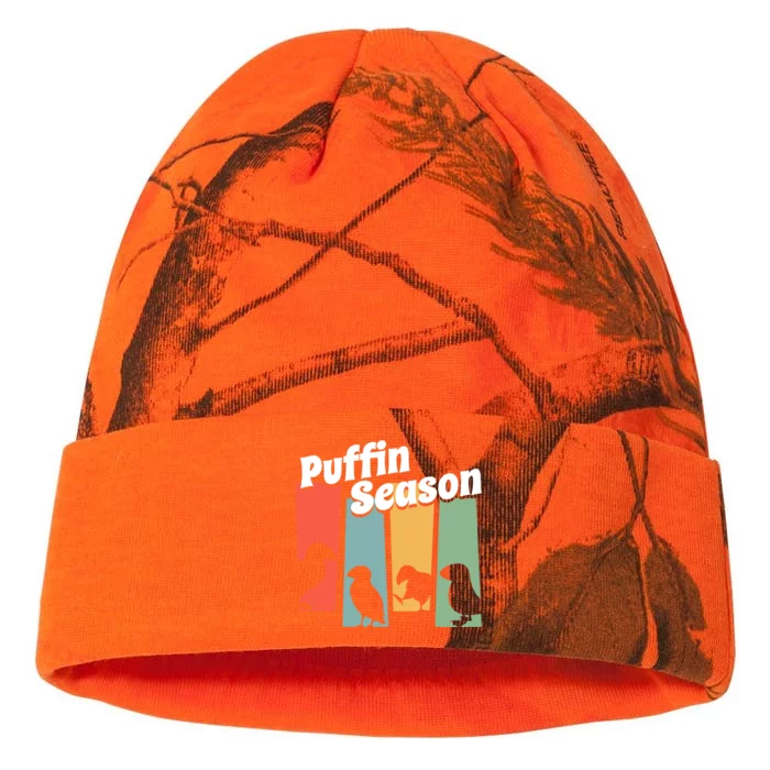 Funny Puffin Season Retro Vintage Puffin Lover Kati - 12in Camo Beanie