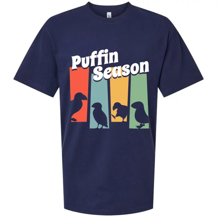 Funny Puffin Season Retro Vintage Puffin Lover Sueded Cloud Jersey T-Shirt