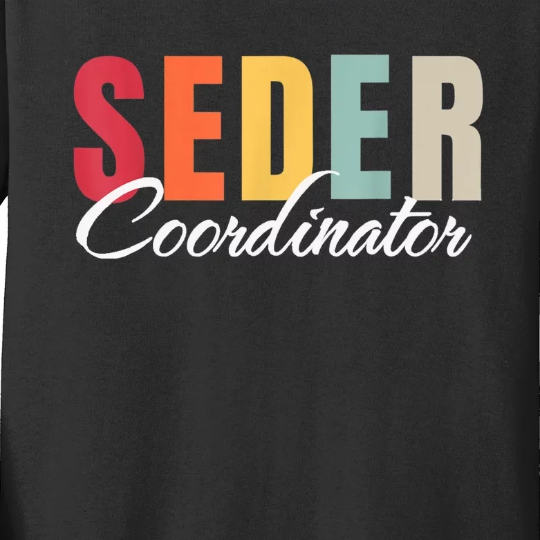 Funny Passover Seder Coordinator Jewish Passover Leader Kids Long Sleeve Shirt