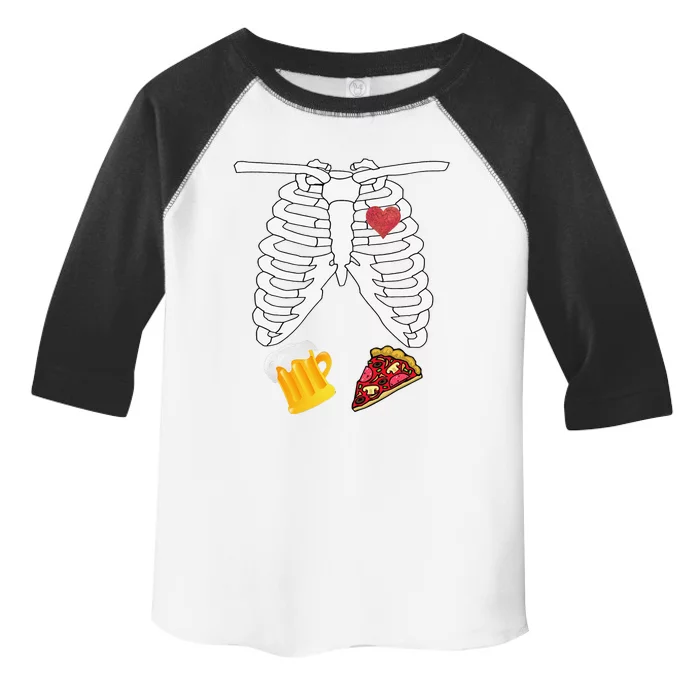 Funny Pregnancy Skeleton Beer Bottle Pizza Scary Creepy Dad Toddler Fine Jersey T-Shirt