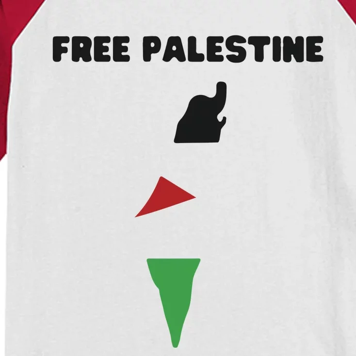 Free Palestine Save Palestine Stand With Palestine Kids Colorblock Raglan Jersey