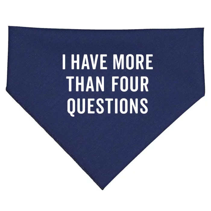 Funny Passover Seder I Have More Than Four Questions USA-Made Doggie Bandana