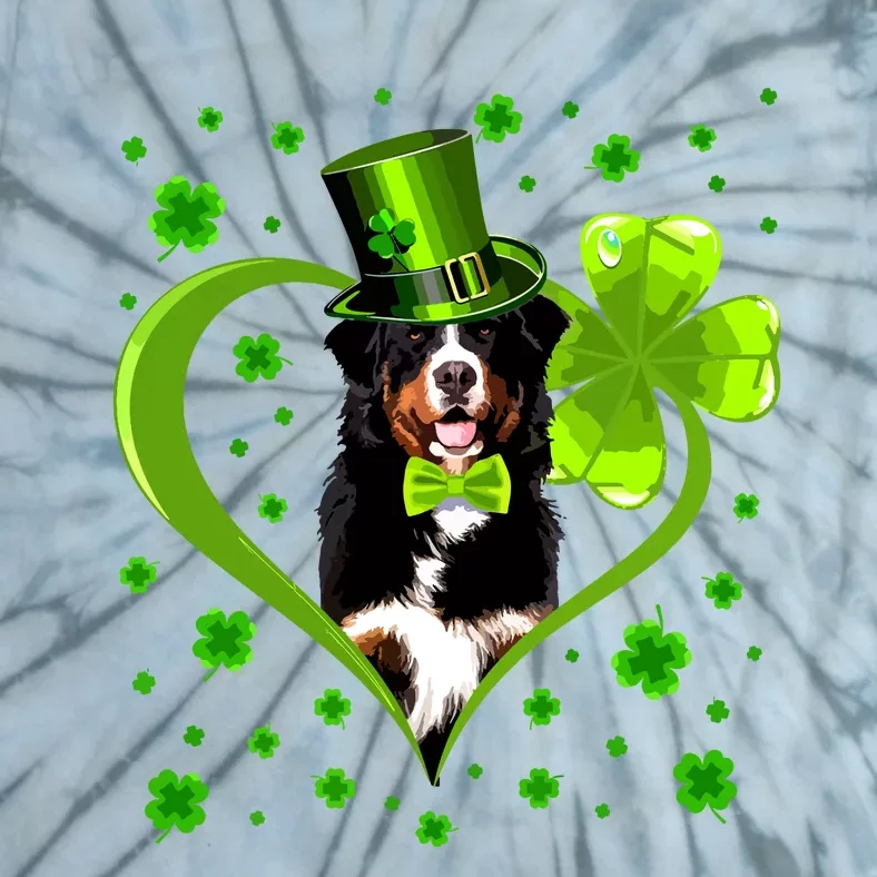 Funny Puppy Shamrock Bernese Mountain Dog St Patricks Day Premium Tie-Dye T-Shirt