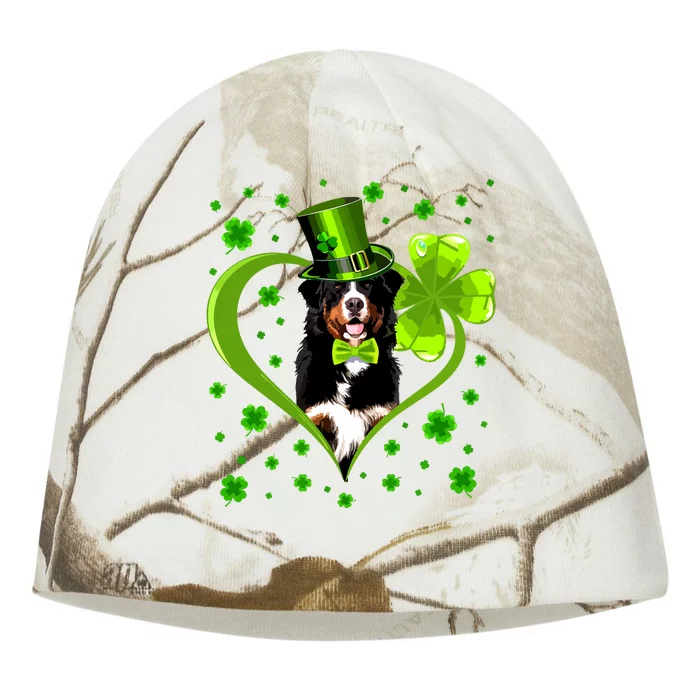 Funny Puppy Shamrock Bernese Mountain Dog St Patricks Day Premium Kati - Camo Knit Beanie