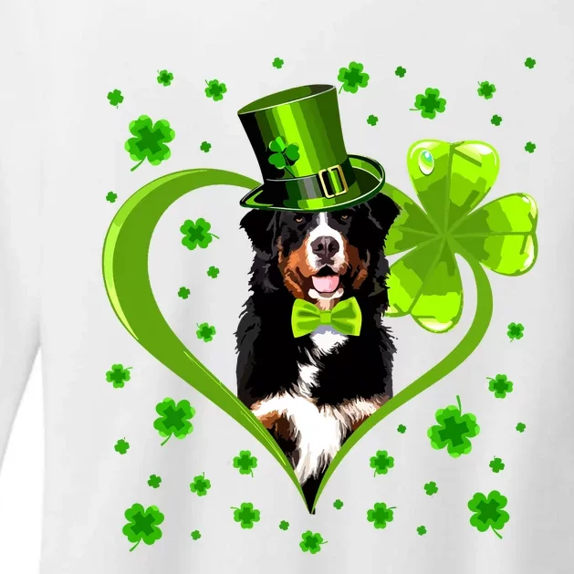 Funny Puppy Shamrock Bernese Mountain Dog St Patricks Day Premium Womens CVC Long Sleeve Shirt