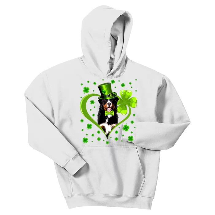 Funny Puppy Shamrock Bernese Mountain Dog St Patricks Day Premium Kids Hoodie