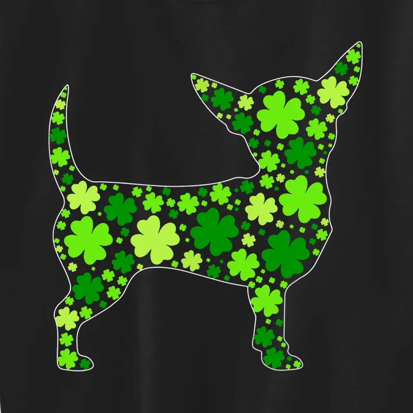 Funny Puppy Shamrock Chihuahua Dog St Patricks Day Kids Sweatshirt