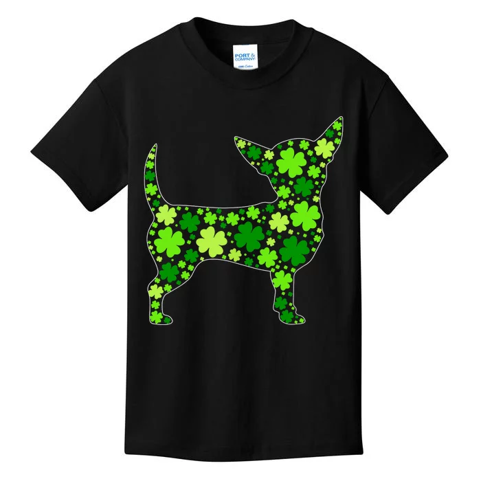 Funny Puppy Shamrock Chihuahua Dog St Patricks Day Kids T-Shirt