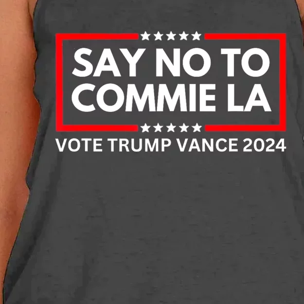 Funny Political Say No To Commie La Vote Trump Vance 2024 Women's Knotted Racerback Tank