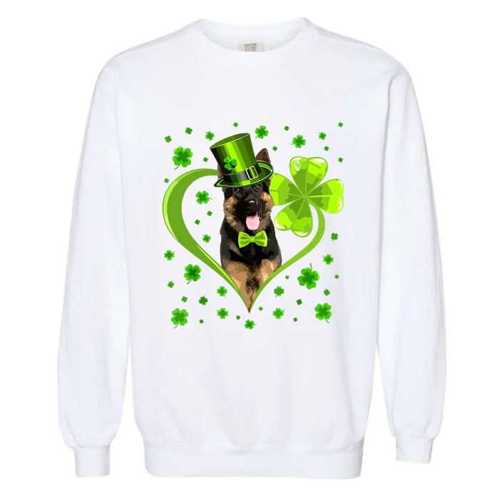 Funny Puppy Shamrock German Shepherd Dog St Patricks Day Garment-Dyed Sweatshirt