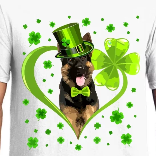 Funny Puppy Shamrock German Shepherd Dog St Patricks Day Pajama Set