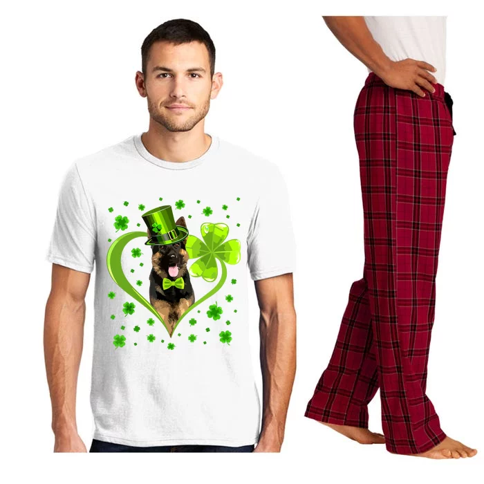 Funny Puppy Shamrock German Shepherd Dog St Patricks Day Pajama Set