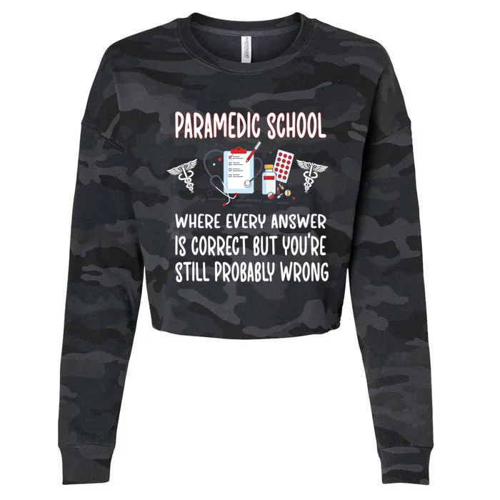 Funny Paramedic School Future Emt Student Emt School Gift Cropped Pullover Crew