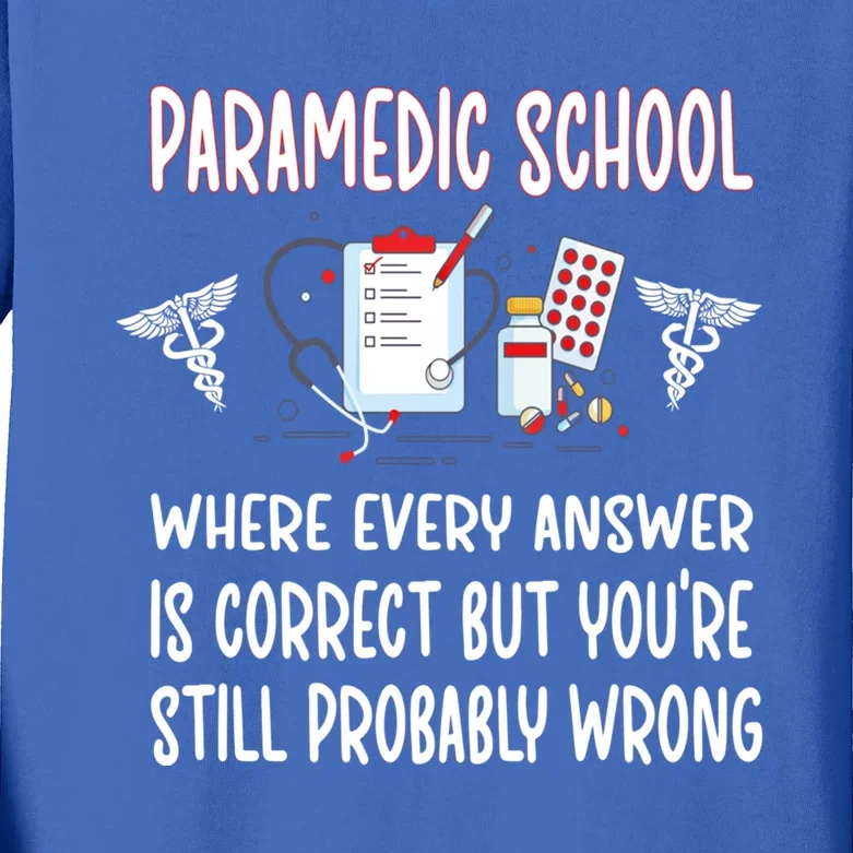 Funny Paramedic School Future Emt Student Emt School Gift Kids Long Sleeve Shirt