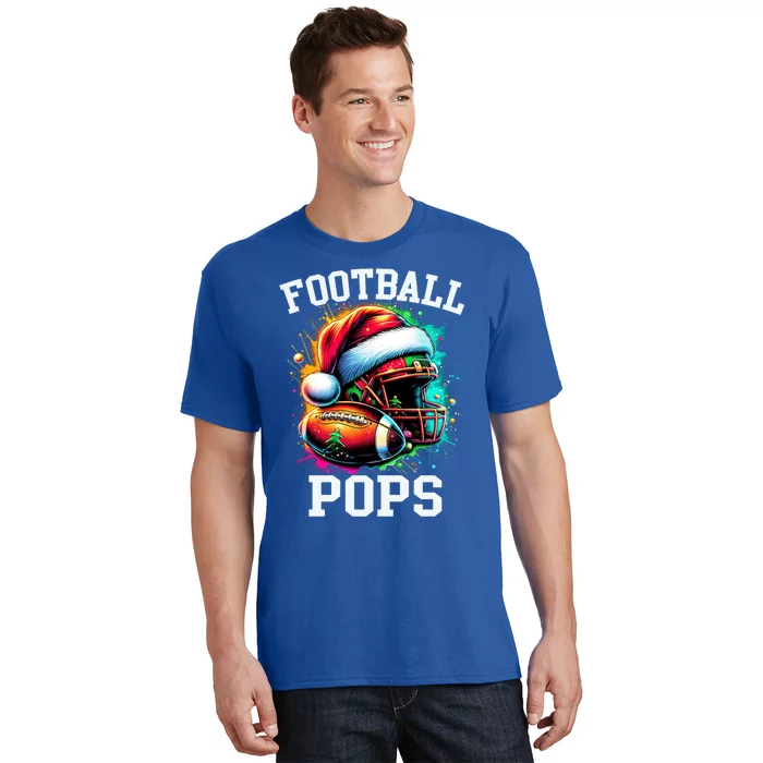 Football Pops Santa Hat Christmas Colorful Gift T-Shirt