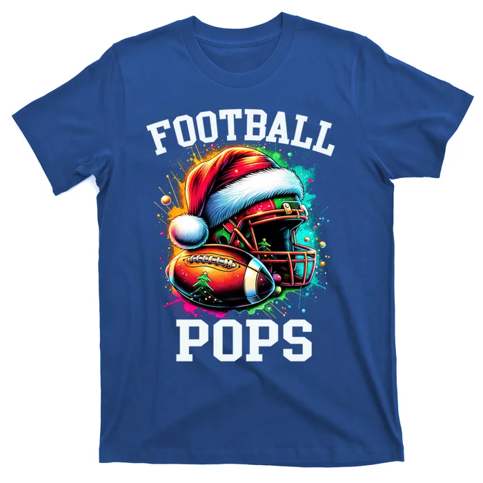 Football Pops Santa Hat Christmas Colorful Gift T-Shirt