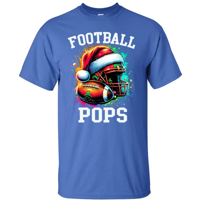 Football Pops Santa Hat Christmas Colorful Gift Tall T-Shirt