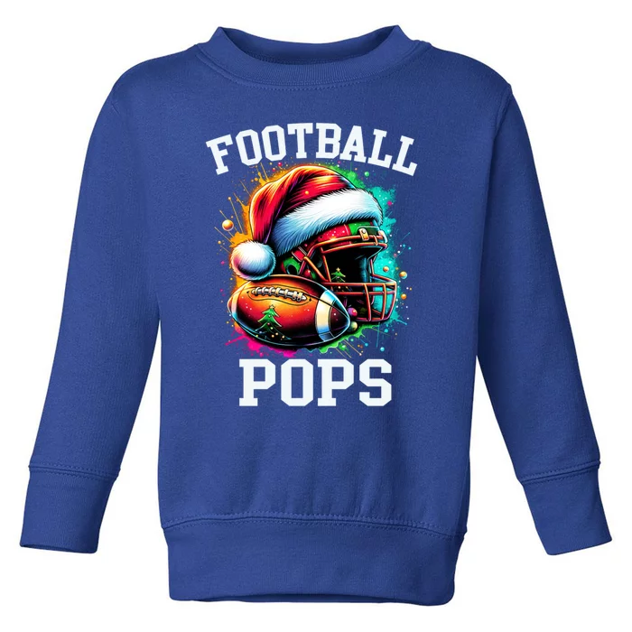 Football Pops Santa Hat Christmas Colorful Gift Toddler Sweatshirt