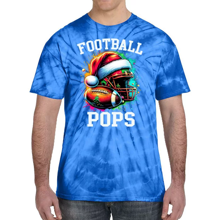 Football Pops Santa Hat Christmas Colorful Gift Tie-Dye T-Shirt