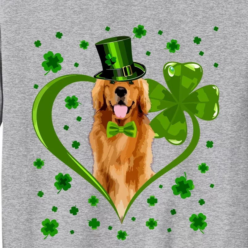 Funny Puppy Shamrock Golden Retriever Dog St Patricks Day Tall Sweatshirt