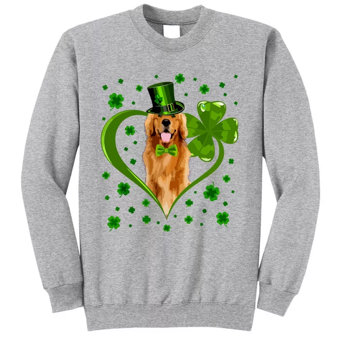 Funny Puppy Shamrock Golden Retriever Dog St Patricks Day Tall Sweatshirt