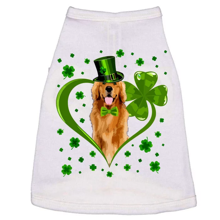 Funny Puppy Shamrock Golden Retriever Dog St Patricks Day Doggie Tank