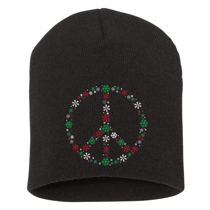 Festive Peace Sign Snowflakes Christmas Decor for a Fun Holiday Season Short Acrylic Beanie