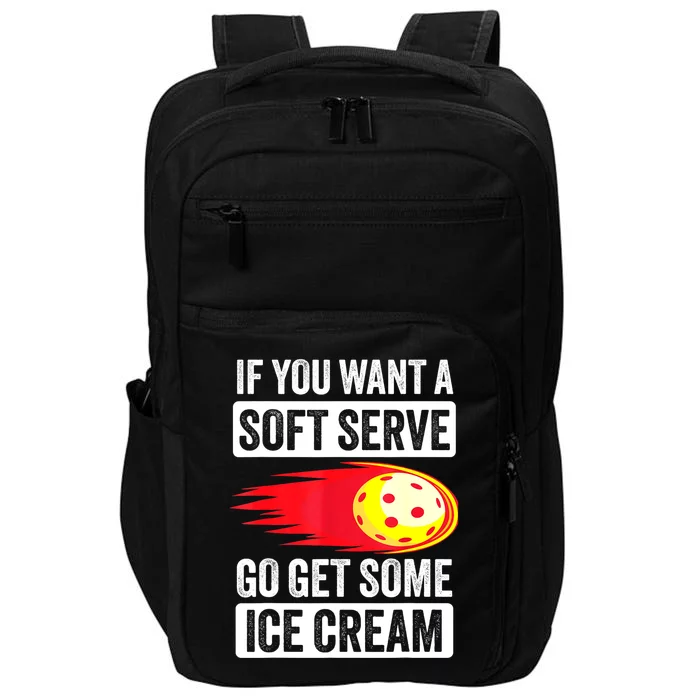 Funny Pickleball Soft Serve Ice Cream Gift For Player Impact Tech Backpack